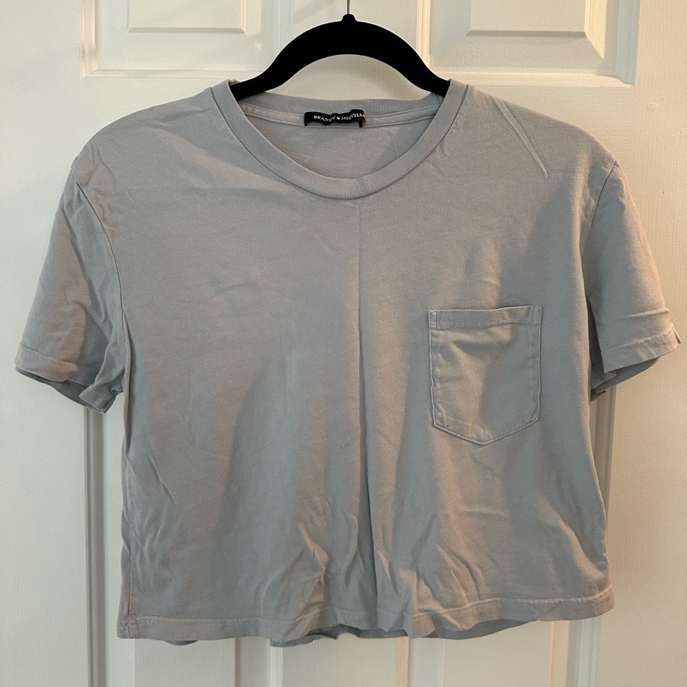❗️LAST CHANCE❗️ Brandy Melville Baby Blue Pocket Crop Top
